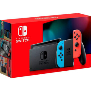 Nintendo Switch with Neon Blue and Neon Red